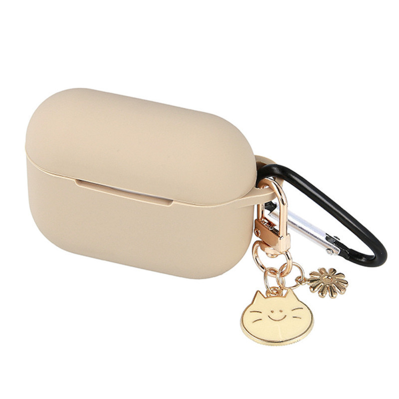 Airpods Pro szilikon tok akasztóval / dísszel, bézs Airpods Pro szilikon tok akasztóval / dísszel, bézs