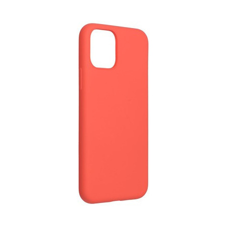 iPhone 14 Plus (6.7") szilikon tok, hátlap tok, korall-pink, matt, velúr belső, Forcell Silicone Lite