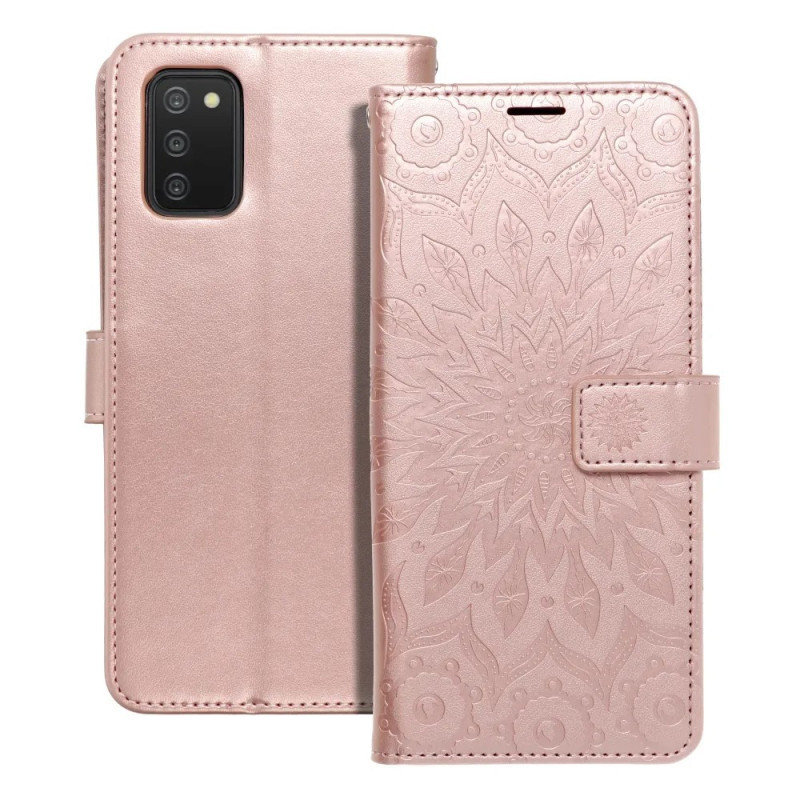 iPhone 14 Plus (6.7") telefon tok, könyvtok, oldalra nyíló tok, mágnesesen záródó, rose gold, mandala, Forcell Mezzo iPhone 14 Plus (6.7") telefon tok, könyvtok, oldalra nyíló tok, mágnesesen záródó, rose gold, mandala, Forcell Mezzo