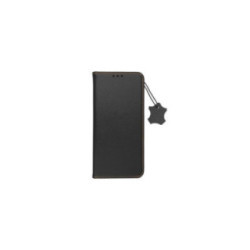 iPhone 14 Pro Max (6.7") bőr telefon tok, könyvtok, oldalra nyíló tok, mágnesesen záródó, fekete, Forcell Leather