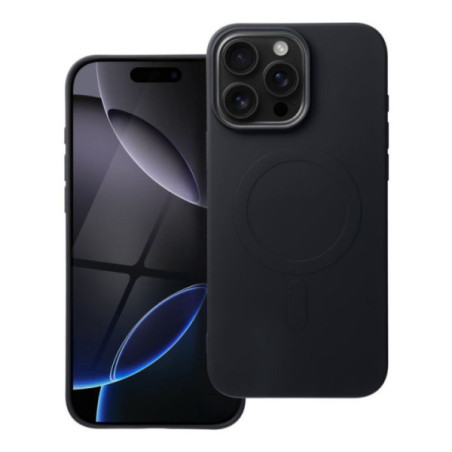 iPhone 17 Pro Max(6.9") telefon tok, szilikon tok, magsafe, mikroszálas belső, fekete, Silicone Mag Cover