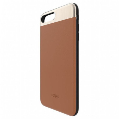 iPhone 6 Plus / 6S Plus (5,5") hátlap tok, bőr tok, barna, prémium, Dotfes G03
