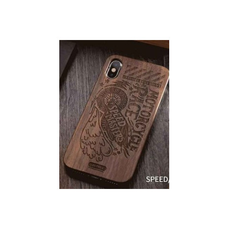 iPhone X / XS (5,8") hátlap tok, fa, Speed masters mintás, Remax RM-1639