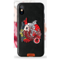 iPhone X / XS (5,8") hátlap tok, KoiFish mintás, fekete, Remax RM-1636