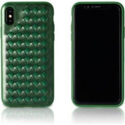 iPhone X / XS (5,8") hátlap tok, műbör, fonott mintás, zöld, Remax RM-1637
