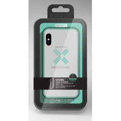 iPhone X / XS (5,8") hátlap tok, szilikon tok, menta zöld keretes / átlátszó, Joway BHK30