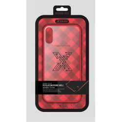 iPhone X / XS (5,8") hátlap tok, TPU tok, piros keretes / átlátszó, Joway BHK32