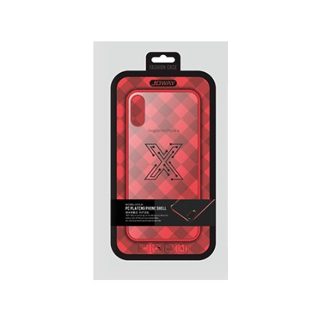 iPhone X / XS (5,8") hátlap tok, TPU tok, piros keretes / átlátszó, Joway BHK32