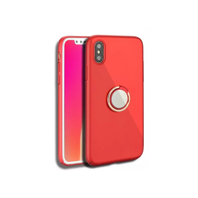 iPhone X / XS (5,8") hátlaptok, TPU tok, gyűrűs, mágneses, piros, Joway BHK35 iPhone X / XS (5,8") hátlaptok, TPU tok, gyűrűs, mágneses, piros, Joway BHK35