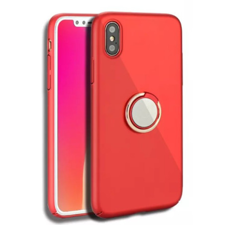 iPhone X / XS (5,8") hátlaptok, TPU tok, gyűrűs, mágneses, piros, Joway BHK35