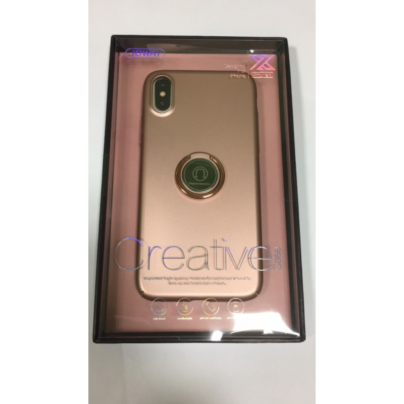 iPhone X / XS (5,8") hátlaptok, TPU tok, gyűrűs, mágneses, rose gold, Joway BHK35 iPhone X / XS (5,8") hátlaptok, TPU tok, gyűrűs, mágneses, rose gold, Joway BHK35