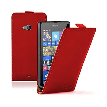 Microsoft Lumia 540 piros szilikon keretes vékony flip tok