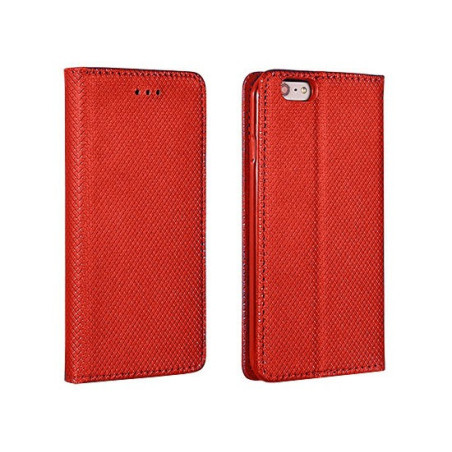 Nokia 8 telefon tok, könyvtok, oldalra nyíló tok, mágnesesen záródó, piros