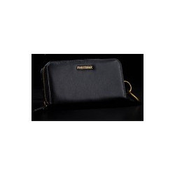 Remax fekete bőr pénztárca tok iPhone 6 6S (4,7") 2