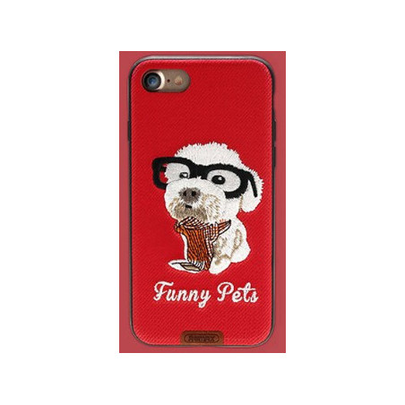 Remax RM-1647 iPhone 7 Plus 8 Plus (5,5") piros kutyás hátlap tok