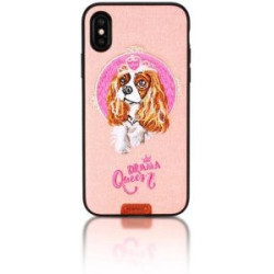 Remax RM-1647 iPhone X XS (5,8") rózsaszín kutyás hátlap tok "Drama Queen"