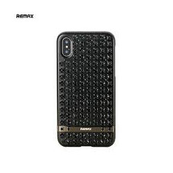 Remax RM-1675 iPhone X / XS (5,8") fekete köves kemény hátlap tok