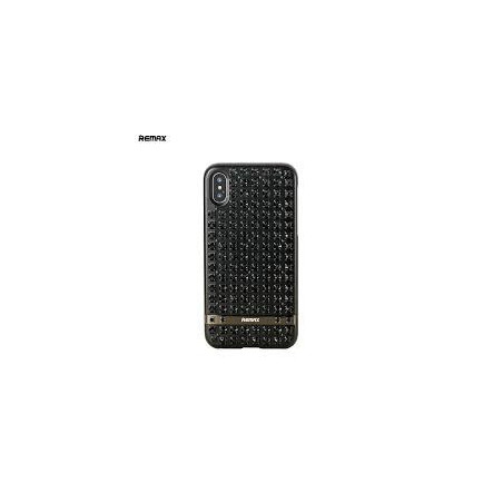 Remax RM-1675 iPhone X / XS (5,8") fekete köves kemény hátlap tok