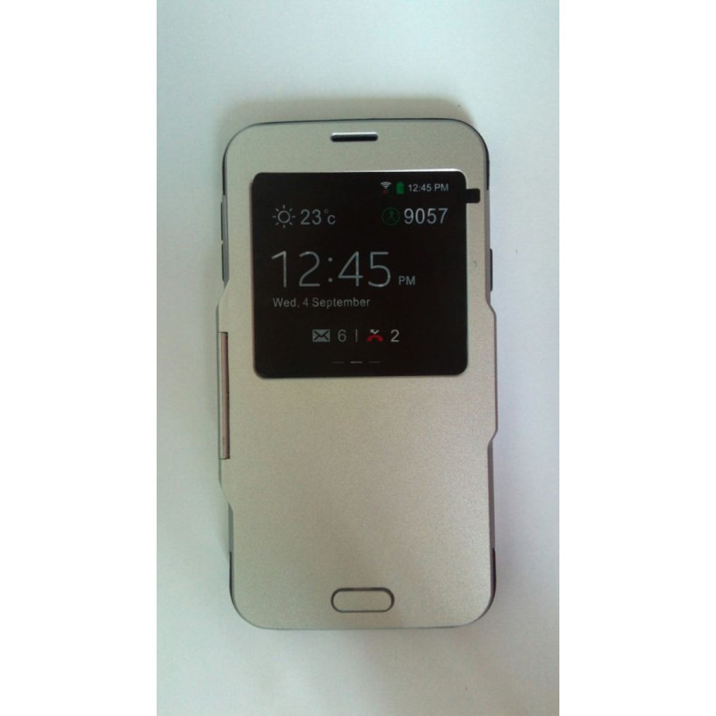 Samsung G900 Galaxy S5 ezüst Armor ablakos könyvtok Samsung G900 Galaxy S5 ezüst Armor ablakos könyvtok