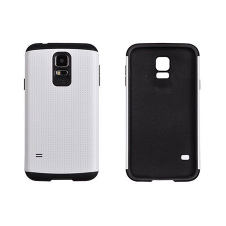 Samsung G900F Galaxy S5 Fehér Armor Pöttyös Kemény Hátap Tok