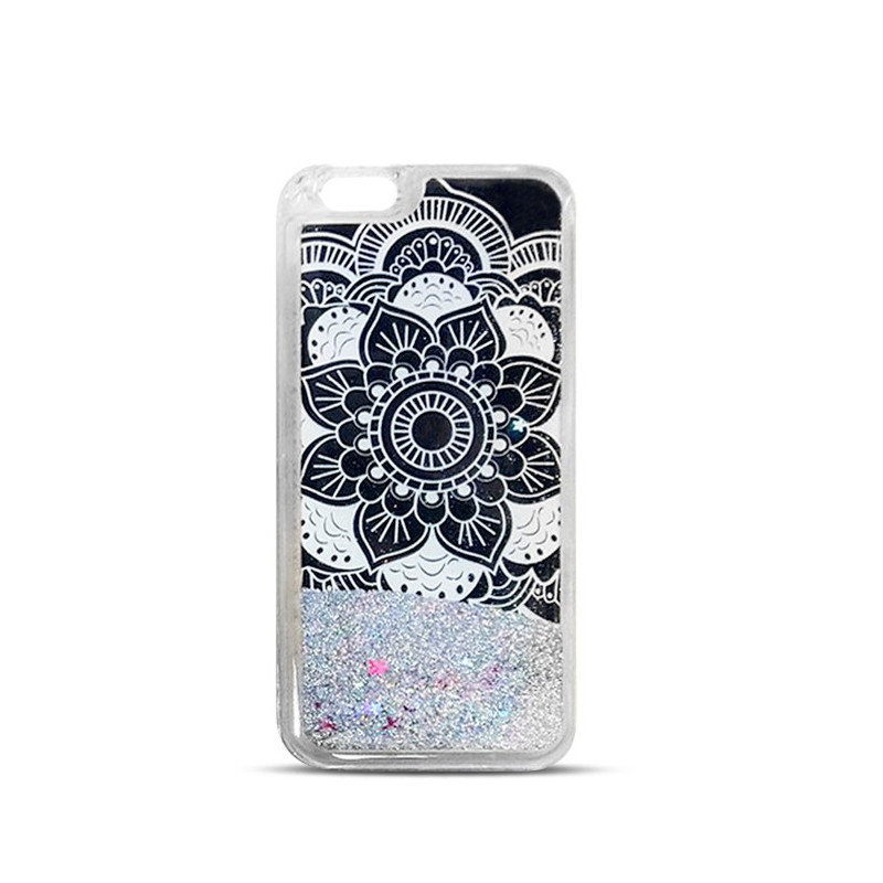 Samsung G930 Galaxy S7 mandala mintás, ezüst folyékony csillámos hátlap tok Samsung G930 Galaxy S7 mandala mintás, ezüst folyékony csillámos hátlap tok