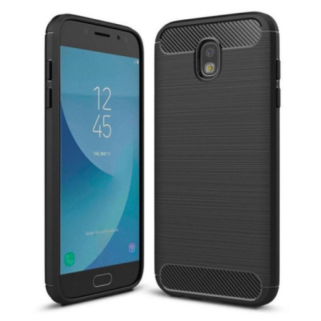 Samsung Galaxy J7 2017 szilikon tok, fekete, SM-J730, Carbon fiber