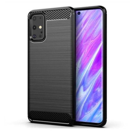 Samsung Galaxy M31s szilikon tok, fekete, SM-M317, Carbon fiber