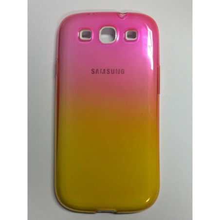 Samsung I9300 I9301 I9305 Galaxy S3/S3 Neo/S3 LTE pink és sárga színű 0.3mm ultra vékony szilikon tok