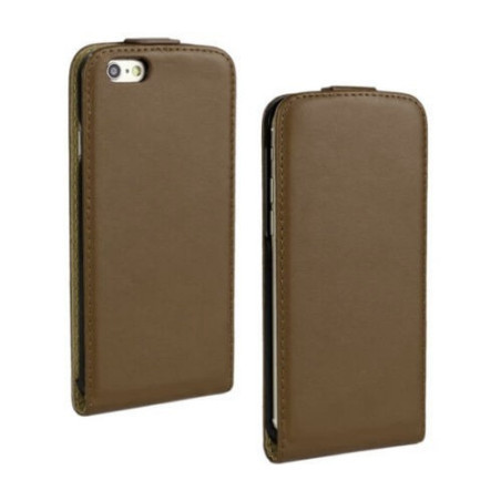 Samsung I9500 I9505 I9506 I9515 Galaxy S4 barna szilikon keretes vékony flip tok