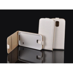 Samsung I9500 I9505 I9506 I9515 Galaxy S4 Fehér szilikon keretes vékony flip tok