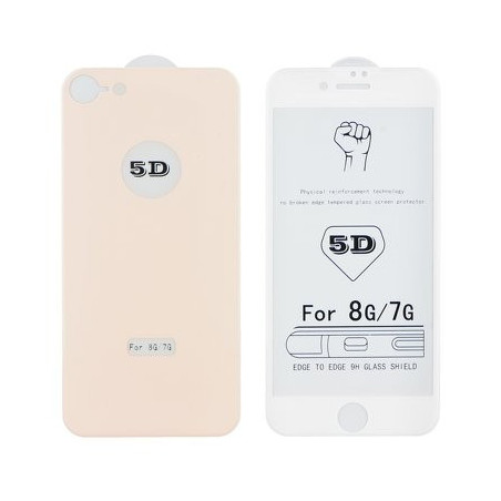 Full glue iPhone 8 Plus (5,5") rose gold hajlított 5D előlapi + hátlapi üvegfólia