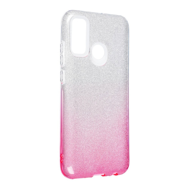 Huawei P Smart 2020 szilikon tok, csillámos, hátlap tok, pink-ezüst, Shining Huawei P Smart 2020 szilikon tok, csillámos, hátlap tok, pink-ezüst, Shining