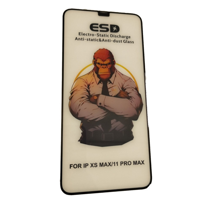 iPhone 11 Pro Max / XS Max (6,5") előlapi üvegfólia, edzett, fekete keret, 9H, full cover, ESD (csomagolás és kiegészítők nélkül iPhone 11 Pro Max / XS Max (6,5") előlapi üvegfólia, edzett, fekete keret, 9H, full cover, ESD (csomagolás és kiegészítők nélkül