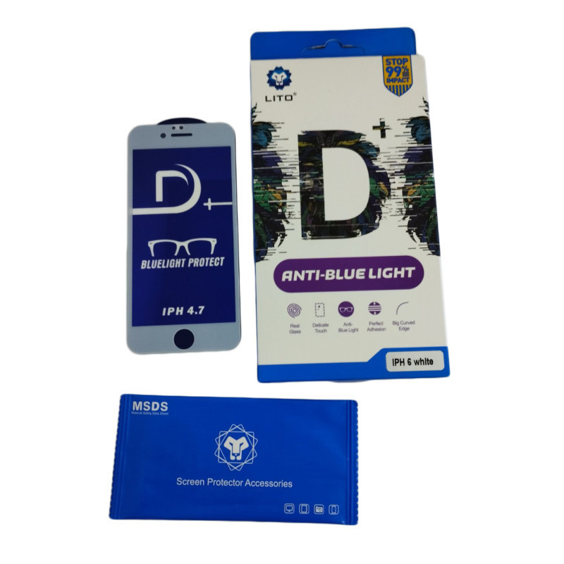 iPhone 6 / 6S (4.7") előlapi üvegfólia, fehér keret, 9H, 0.33mm, kékfény szűrős, 3D Full Glue, Lito D+ iPhone 6 / 6S (4.7") előlapi üvegfólia, fehér keret, 9H, 0.33mm, kékfény szűrős, 3D Full Glue, Lito D+