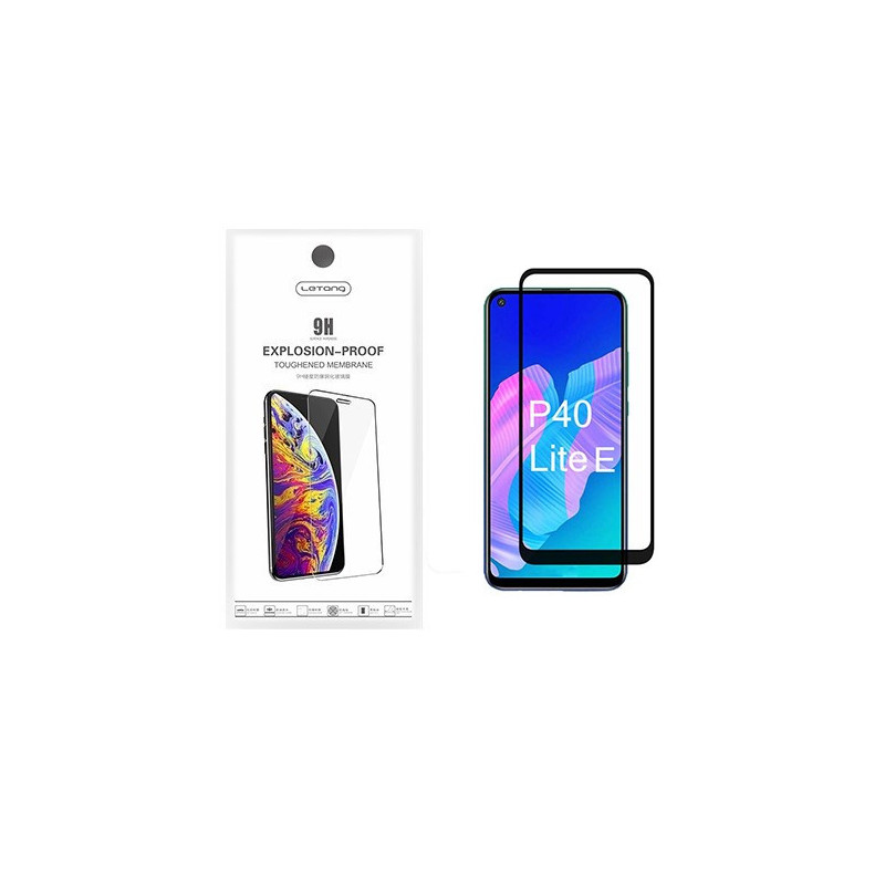 Letang Huawei P40 Lite E előlapi üvegfólia, 0,3mm, fekete, Letang Letang Huawei P40 Lite E előlapi üvegfólia, 0,3mm, fekete, Letang