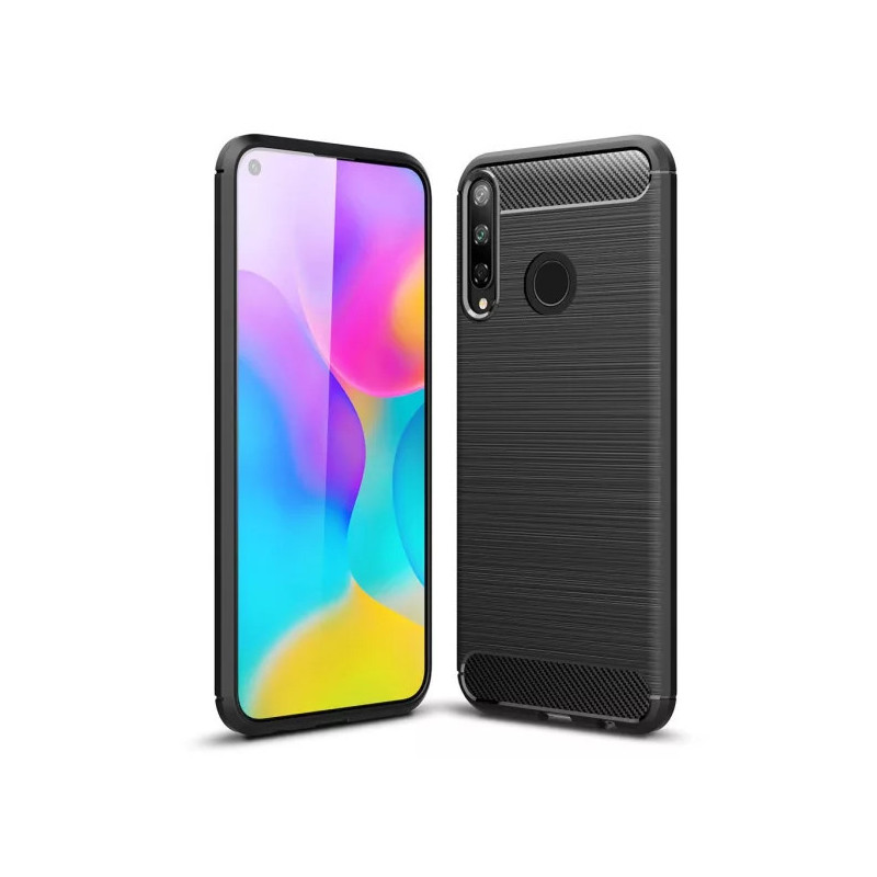 Huawei P40 Lite E / Y7P szilikon tok, fekete, Carbon fiber Huawei P40 Lite E / Y7P szilikon tok, fekete, Carbon fiber