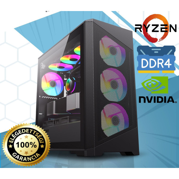 Új Gamer PC Ryzen 7 5800X/RTX 5070 12Gb/16Gb DDR4/500Gb NVME M2 SSD/750W Bronz 2 - 4Év Gar