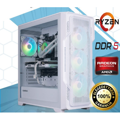 Új 4K White Gamer PC Ryzen 7 7800X3D/RX 9070 XT 16Gb/32Gb DDR5 /1Tb NV3 NVME SSD/850 Gold 2-5Év gari
