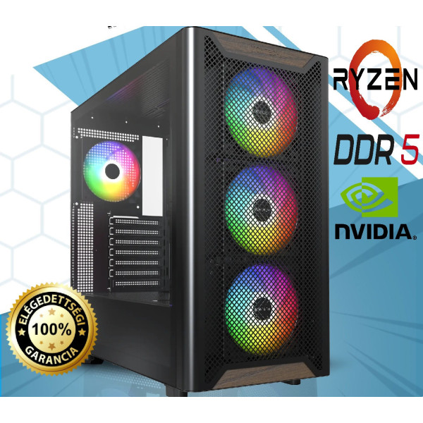 Új 4K Gamer PC Ryzen 7 7800X3D/RTX 5070 Ti 16Gb/32Gb DDR5 /1Tb NV3 NVME SSD/850 Gold 2-5Év gari