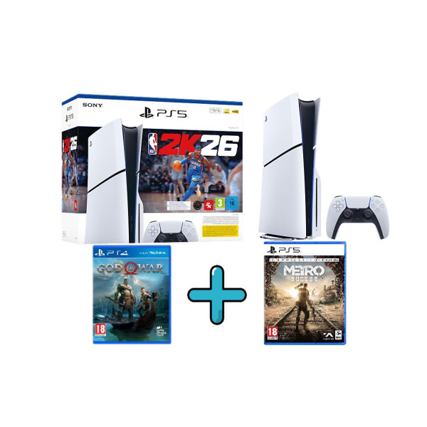 Új Bontatlan PlayStation 5  Konzol - 1Tb + NBA 2K26 + Good Of War + Metro Exodus 2Év gari  (Lemezes változat)