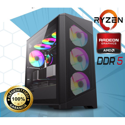 Új 4K Gamer PC Ryzen 7 7800X3D/XFX RX 9070 XT 16Gb/32Gb DDR5 /1Tb NVME SSD/850 Gold 2-5Év gari