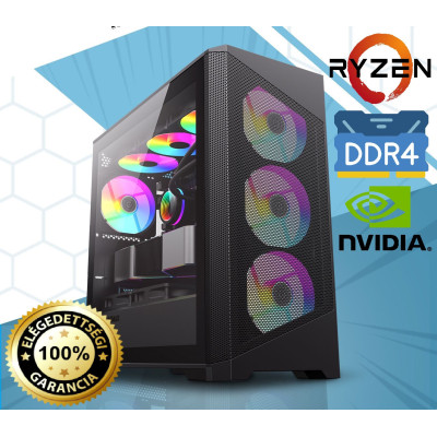 Új Gamer PC Ryzen 7 5800X/RTX 3060 12Gb/16Gb DDR4/500Gb NVME M2 SSD/650W Bronz 2 - 4Év Gar