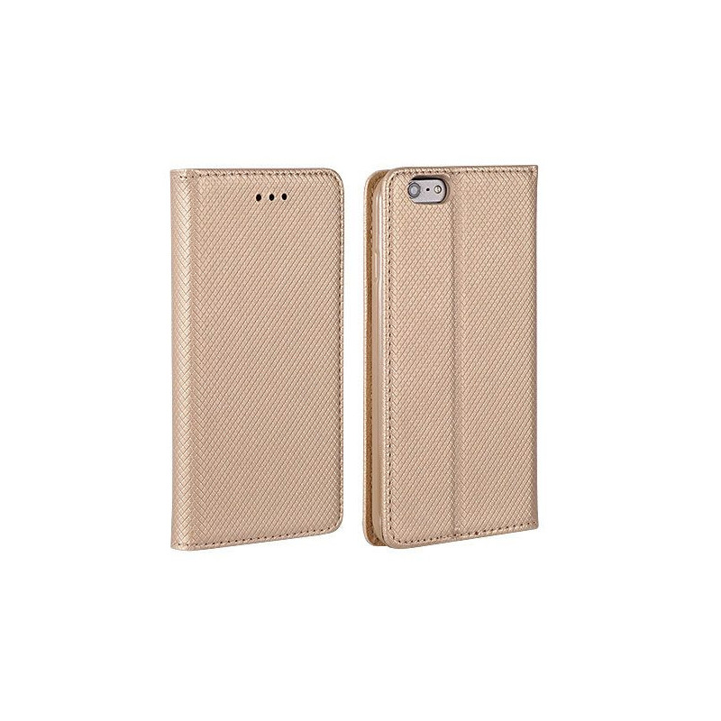 Huawei Y6 II telefon tok, könyvtok, oldalra nyíló tok, mágnesesen záródó, arany Huawei Y6 II telefon tok, könyvtok, oldalra nyíló tok, mágnesesen záródó, arany