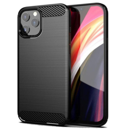 iPhone 11 Pro (5,8") szilikon tok, fekete, Carbon fiber