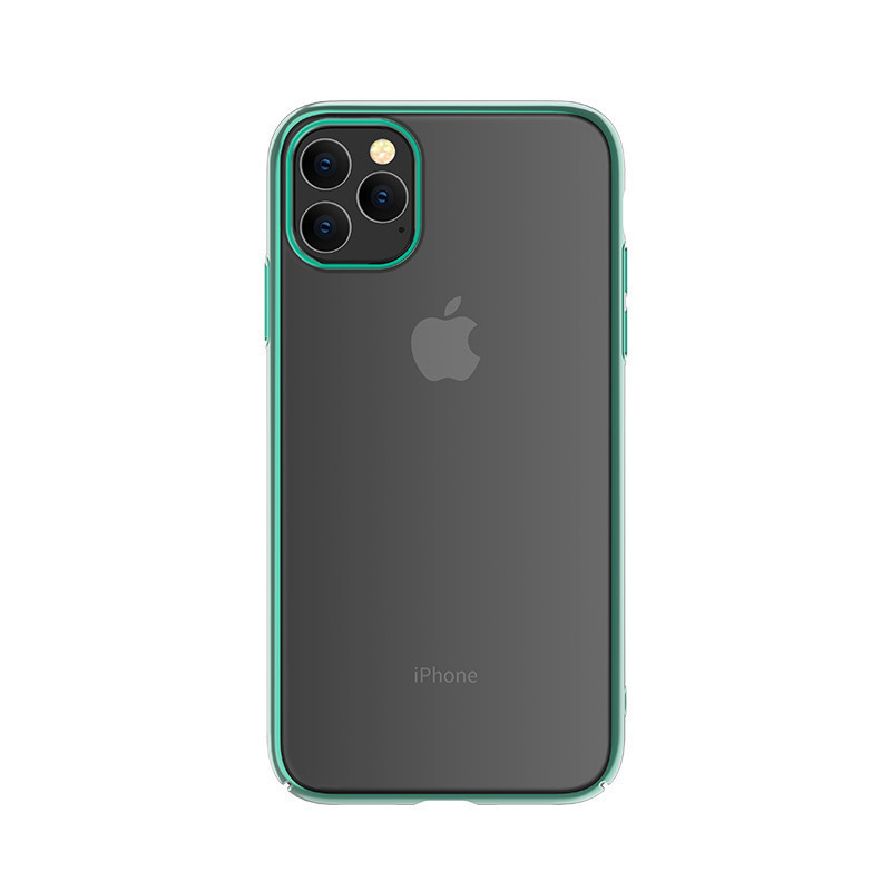 iPhone 11 Pro Max (6,5") kemény hátlap tok, TPU tok, átlátszó / zöld keret, Devia Glimmer iPhone 11 Pro Max (6,5") kemény hátlap tok, TPU tok, átlátszó / zöld keret, Devia Glimmer