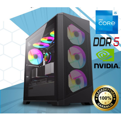 Új 4K Gamer PC Intel i5 14400F/RTX 3080 Ti/16Gb DDR5/500Gb NVME M2 SSD/850W Bronz 2 - 4Év Gar