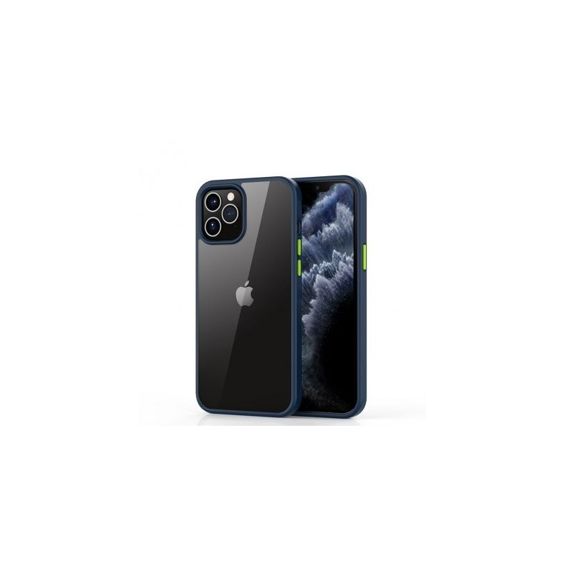 iPhone 12 Pro Max (6,7") ütésálló hátlap tok, TPU tok, átlátszó / kék kerettel, Devia Shark iPhone 12 Pro Max (6,7") ütésálló hátlap tok, TPU tok, átlátszó / kék kerettel, Devia Shark